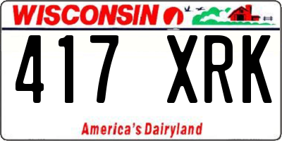 WI license plate 417XRK
