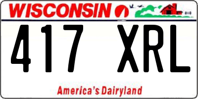 WI license plate 417XRL