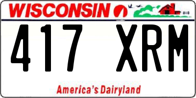 WI license plate 417XRM