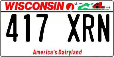 WI license plate 417XRN