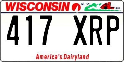 WI license plate 417XRP