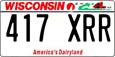 WI license plate 417XRR