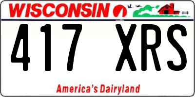 WI license plate 417XRS