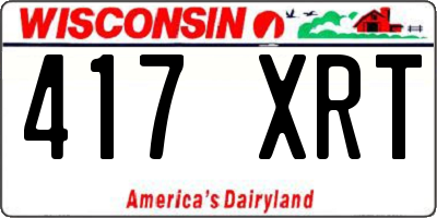 WI license plate 417XRT