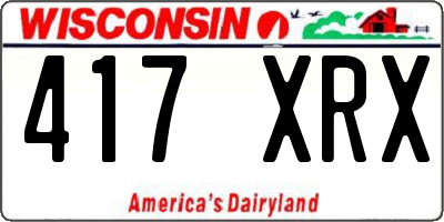 WI license plate 417XRX