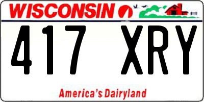 WI license plate 417XRY