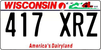 WI license plate 417XRZ