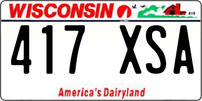 WI license plate 417XSA