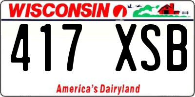 WI license plate 417XSB