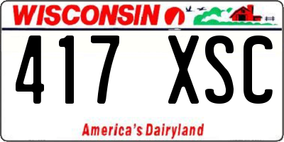 WI license plate 417XSC