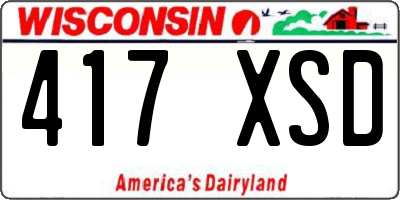 WI license plate 417XSD