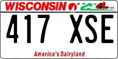 WI license plate 417XSE