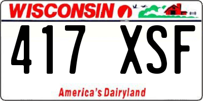 WI license plate 417XSF