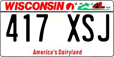 WI license plate 417XSJ