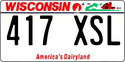 WI license plate 417XSL