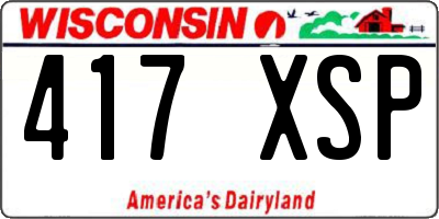 WI license plate 417XSP