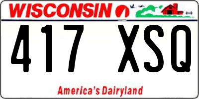 WI license plate 417XSQ