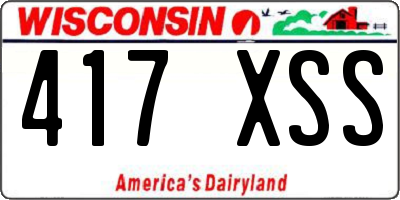 WI license plate 417XSS