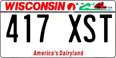 WI license plate 417XST
