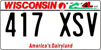 WI license plate 417XSV