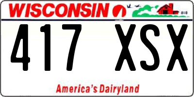 WI license plate 417XSX