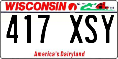WI license plate 417XSY