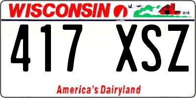 WI license plate 417XSZ