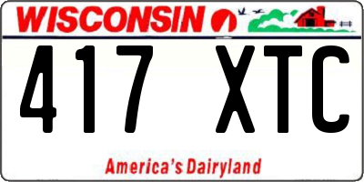 WI license plate 417XTC