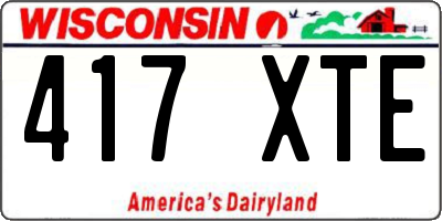WI license plate 417XTE