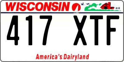 WI license plate 417XTF