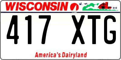 WI license plate 417XTG