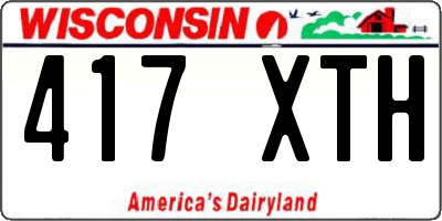 WI license plate 417XTH