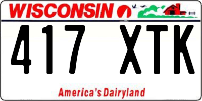 WI license plate 417XTK
