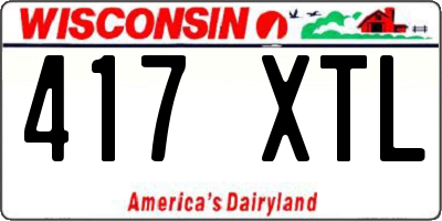WI license plate 417XTL