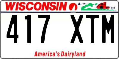WI license plate 417XTM