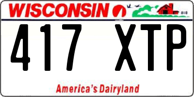 WI license plate 417XTP