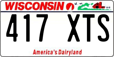 WI license plate 417XTS