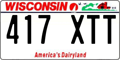 WI license plate 417XTT