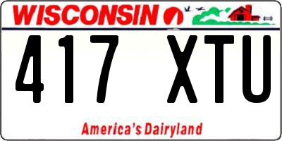 WI license plate 417XTU