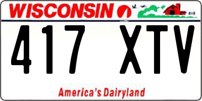 WI license plate 417XTV