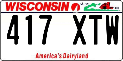 WI license plate 417XTW