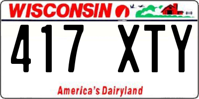 WI license plate 417XTY