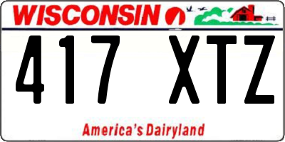 WI license plate 417XTZ
