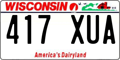 WI license plate 417XUA