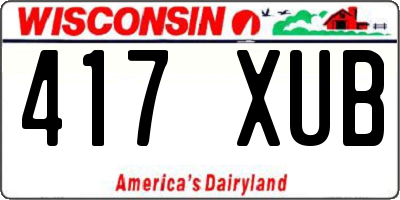 WI license plate 417XUB