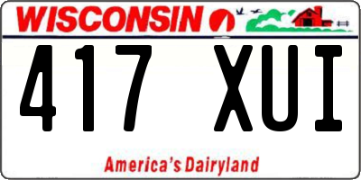 WI license plate 417XUI