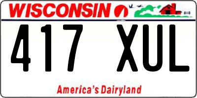 WI license plate 417XUL