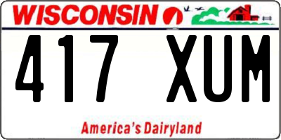 WI license plate 417XUM