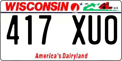 WI license plate 417XUO