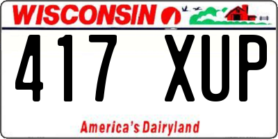 WI license plate 417XUP